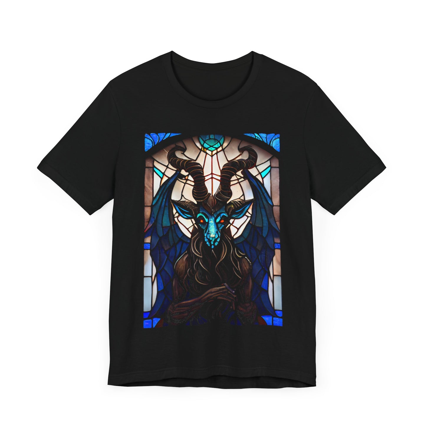 Baphomet Stained Glass T-Shirt | Devil Teeshirt | Occult Demon Tee | Horror Gift | Satan | Satanic | Gift Shirt