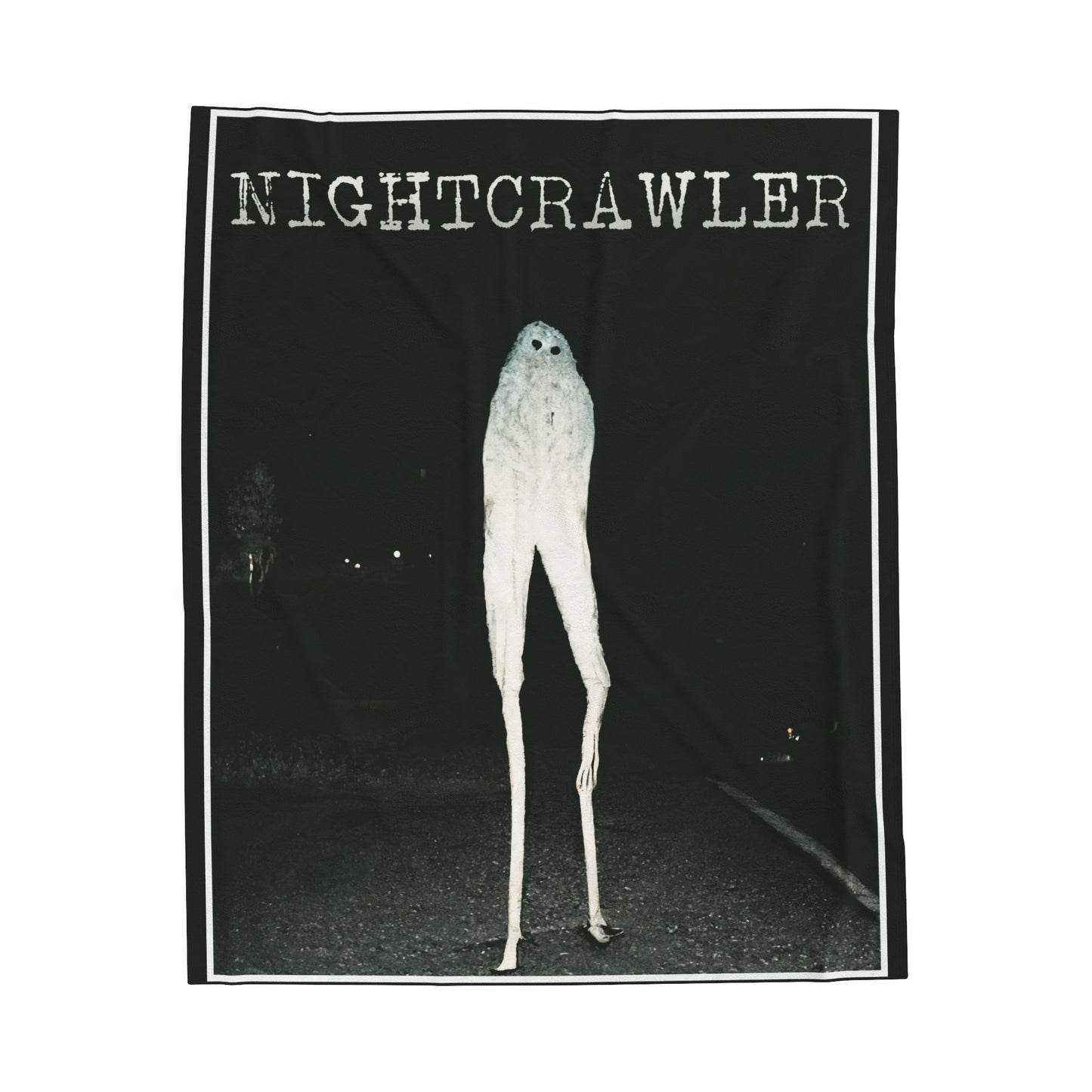 The Fresno Nightcrawler Velveteen Plush Blanket | Night Crawler Throw Blanket | Cryptid Tee Art | Cryptidcore Gift Cryptozoology