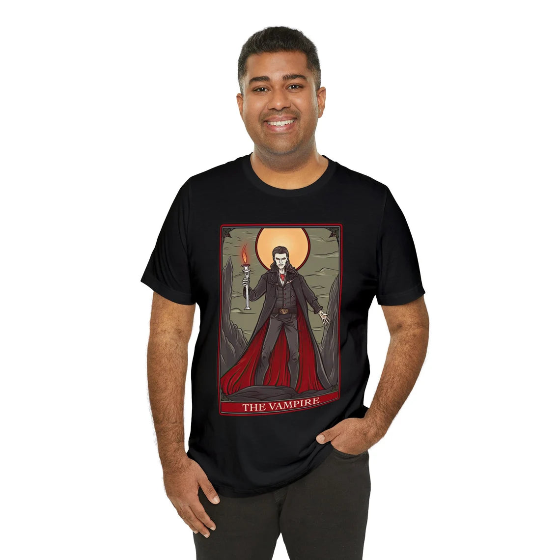 Vampire Tarot Card T-Shirt | Dracula Teeshirt | Classic Monster Tee | Horror Gift | Blood Sucker Shirt