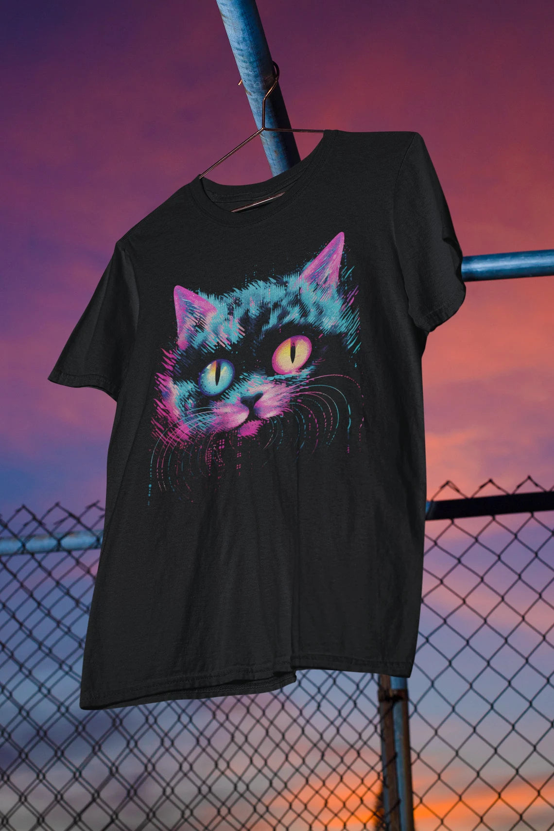 Vaporwave Cat Aesthetic | Weirdcore Cat T-Shirt |Trippy Alt Clothing | Grunge Clothes | Harajuku Punk | Rave Gear | Psychedelic