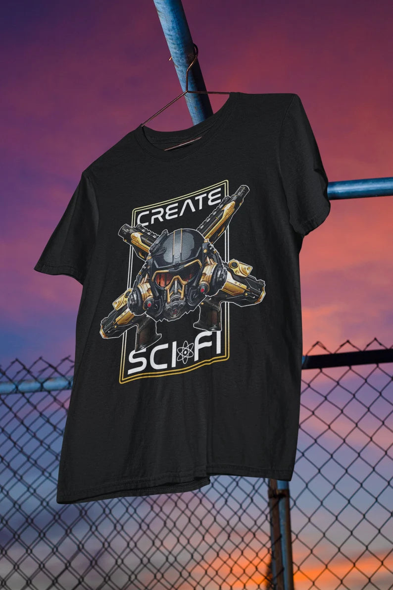 Create Sci Fi GOLD Shirt | Science Fiction Fan teeshirt | Nerdcore | SciFi | Sci-Fi