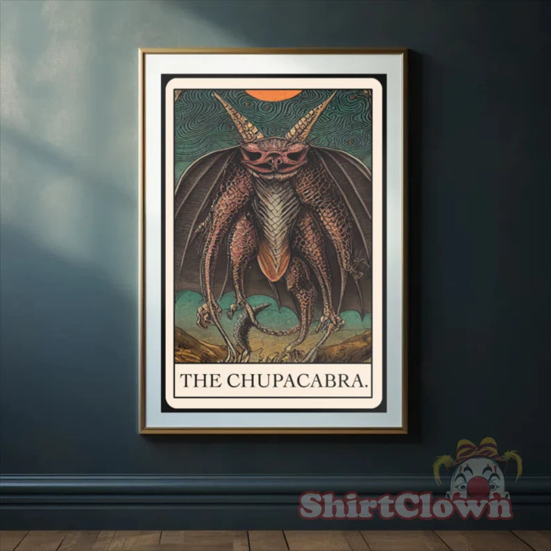 The Chupacabra Tarot Card Art Print cryptid cryptozoology Poster | Gift | Artwork | Decor | Wall Art