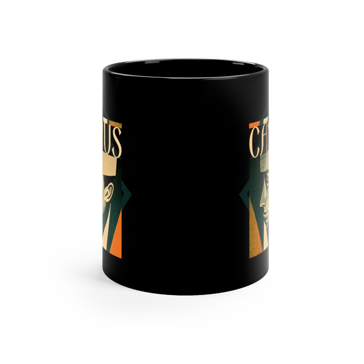Philosophy Mug, Albert Camus Art Deco Coffee Cup, Literary Gift for Readers and Writers