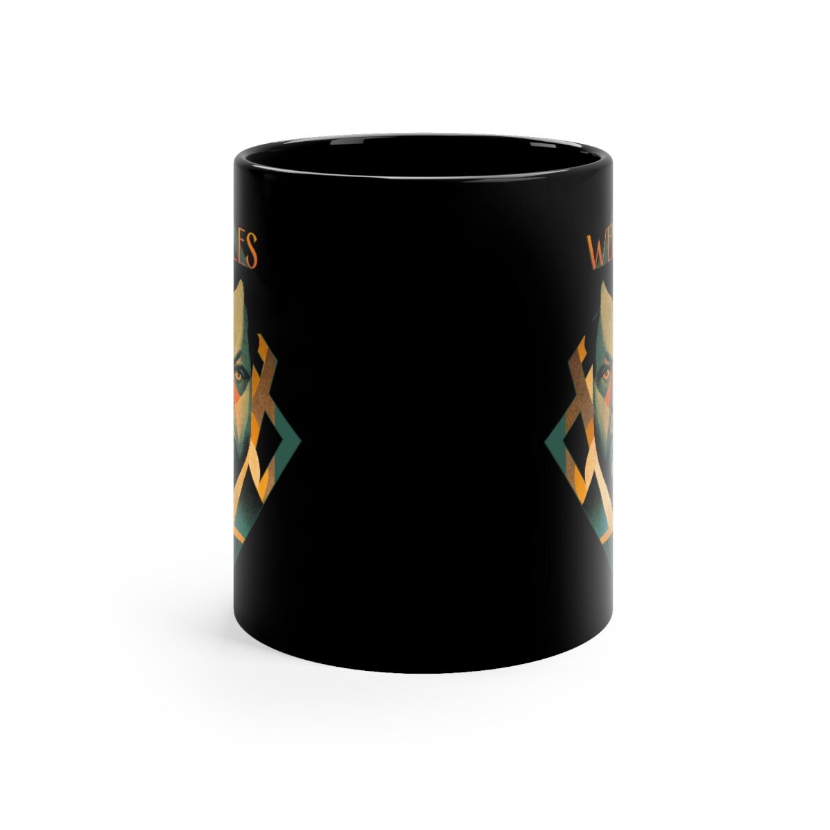 Art Deco Mug, Orson Welles Coffee Cup, Classic Film Director Gift, Black Ceramic 11oz