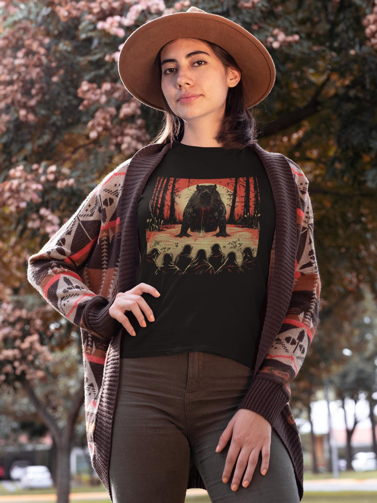 Capybara Shirt, Occult Cult T-Shirt, Funny Weird Animal Tee, Goth Capybara Lover Gift