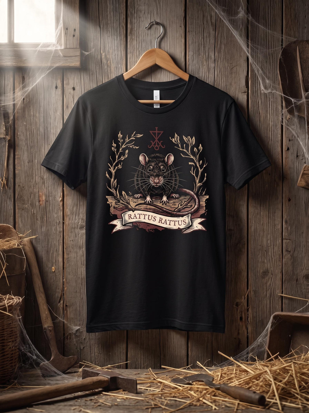 Rat Shirt, Rattus Rattus Tee, Alchemical Occult T-Shirt, Naturalist Specimen Gift, Dark Academia Goth Shirt