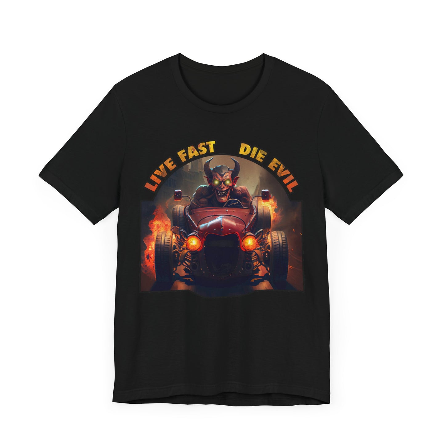 Live Fast Die Evil Devil Hotrod Shirt Tshirt | Rockabilly Tee Shirt | car culture punk Fashion Style Gift