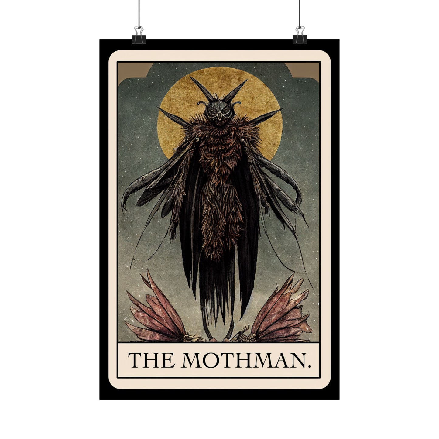 Mothman Stained Glass Art Print | Cryptid Artwork | Cult Monster Decor | Horror Gift | Cryptozoology | Cryptidcore