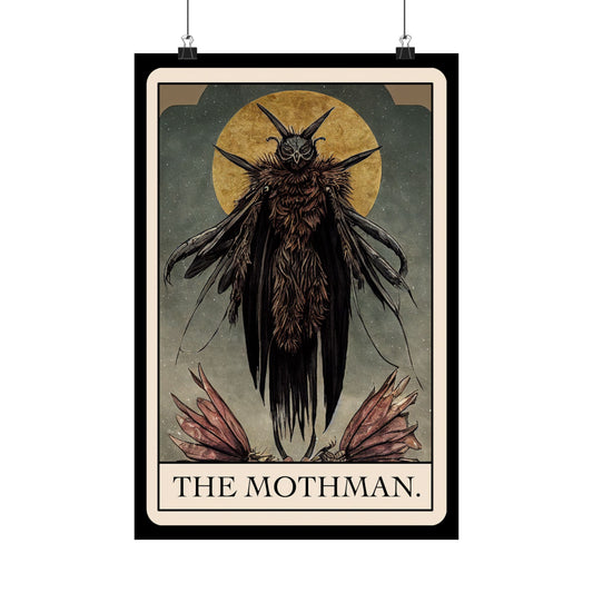 Mothman Stained Glass Art Print | Cryptid Artwork | Cult Monster Decor | Horror Gift | Cryptozoology | Cryptidcore