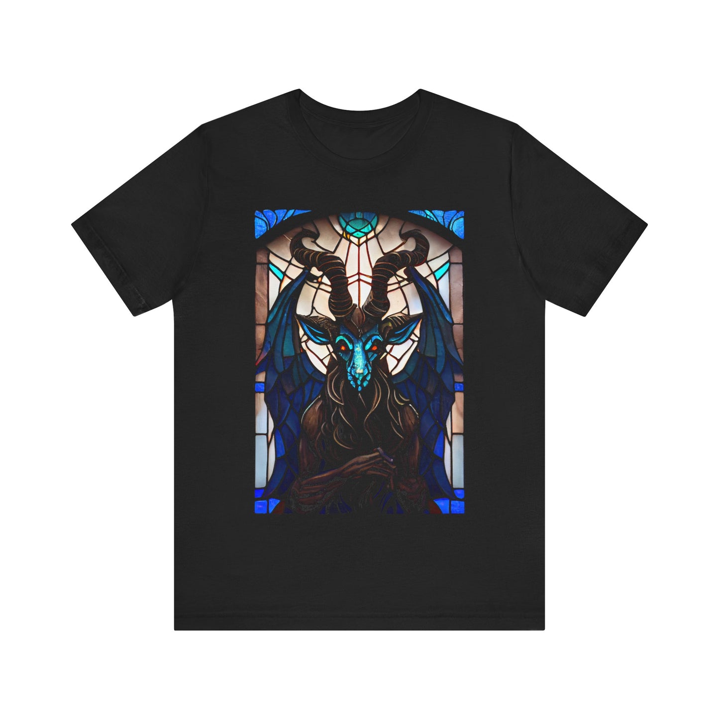Baphomet Stained Glass T-Shirt | Devil Teeshirt | Occult Demon Tee | Horror Gift | Satan | Satanic | Gift Shirt
