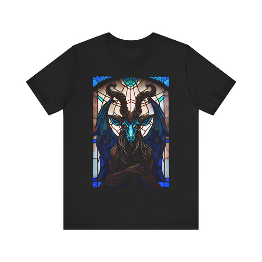 Baphomet Stained Glass T-Shirt | Devil Teeshirt | Occult Demon Tee | Horror Gift | Satan | Satanic | Gift Shirt