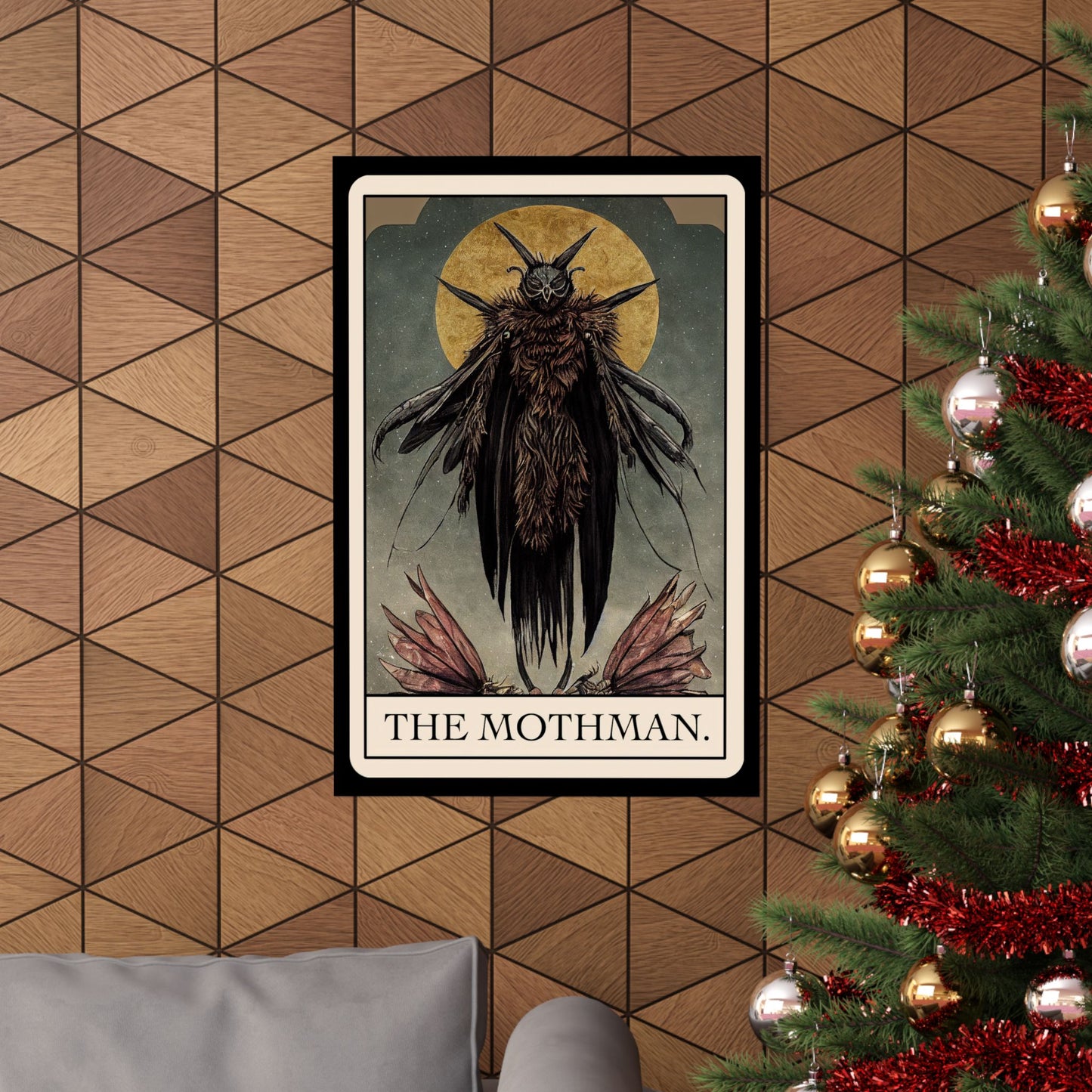 Mothman Stained Glass Art Print | Cryptid Artwork | Cult Monster Decor | Horror Gift | Cryptozoology | Cryptidcore