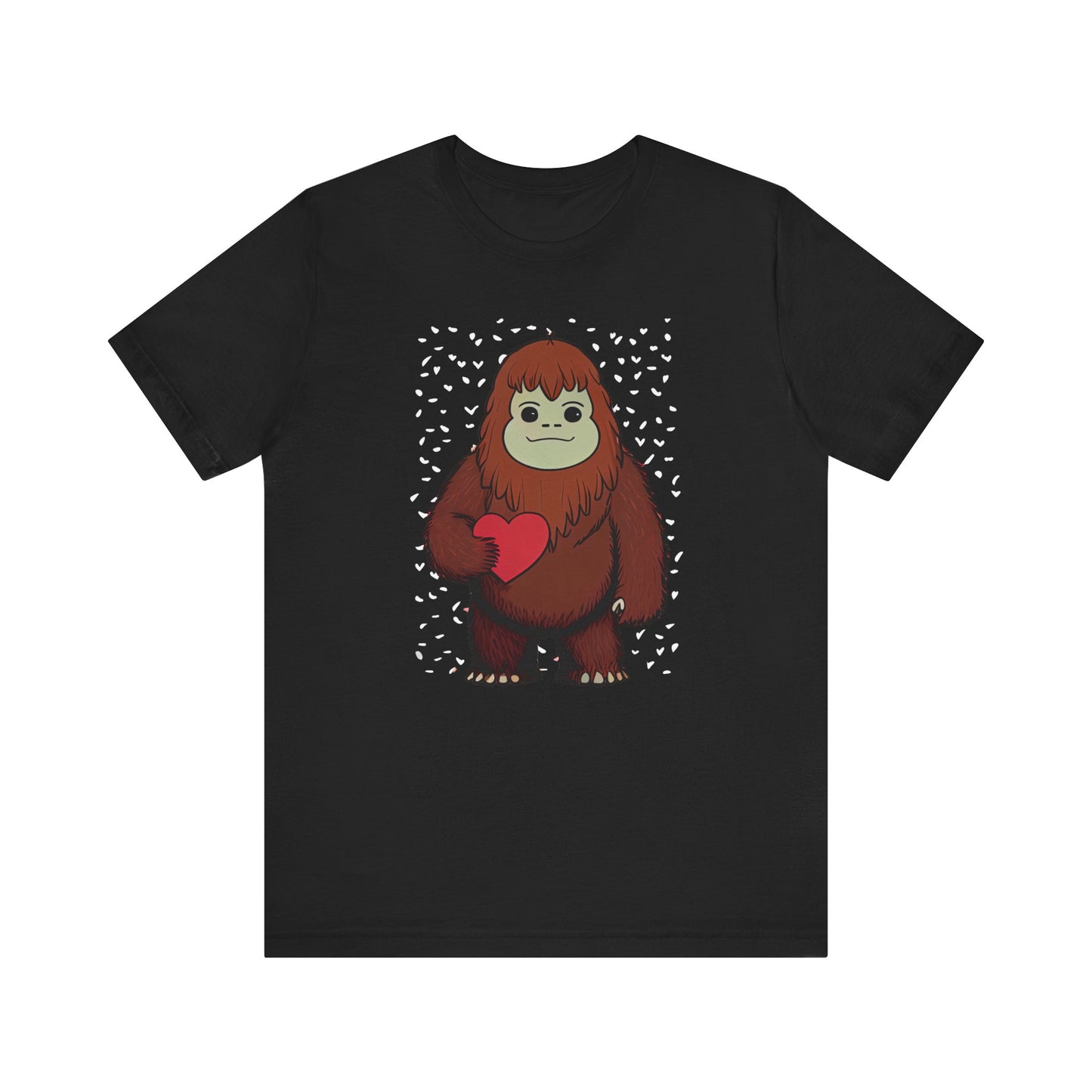 Bigfoot Valentine's Day T-Shirt | Kawaii Sasquatch Teeshirt | Cute Cryptid Love Tee Shirt | Cryptozoology Gift Clothing