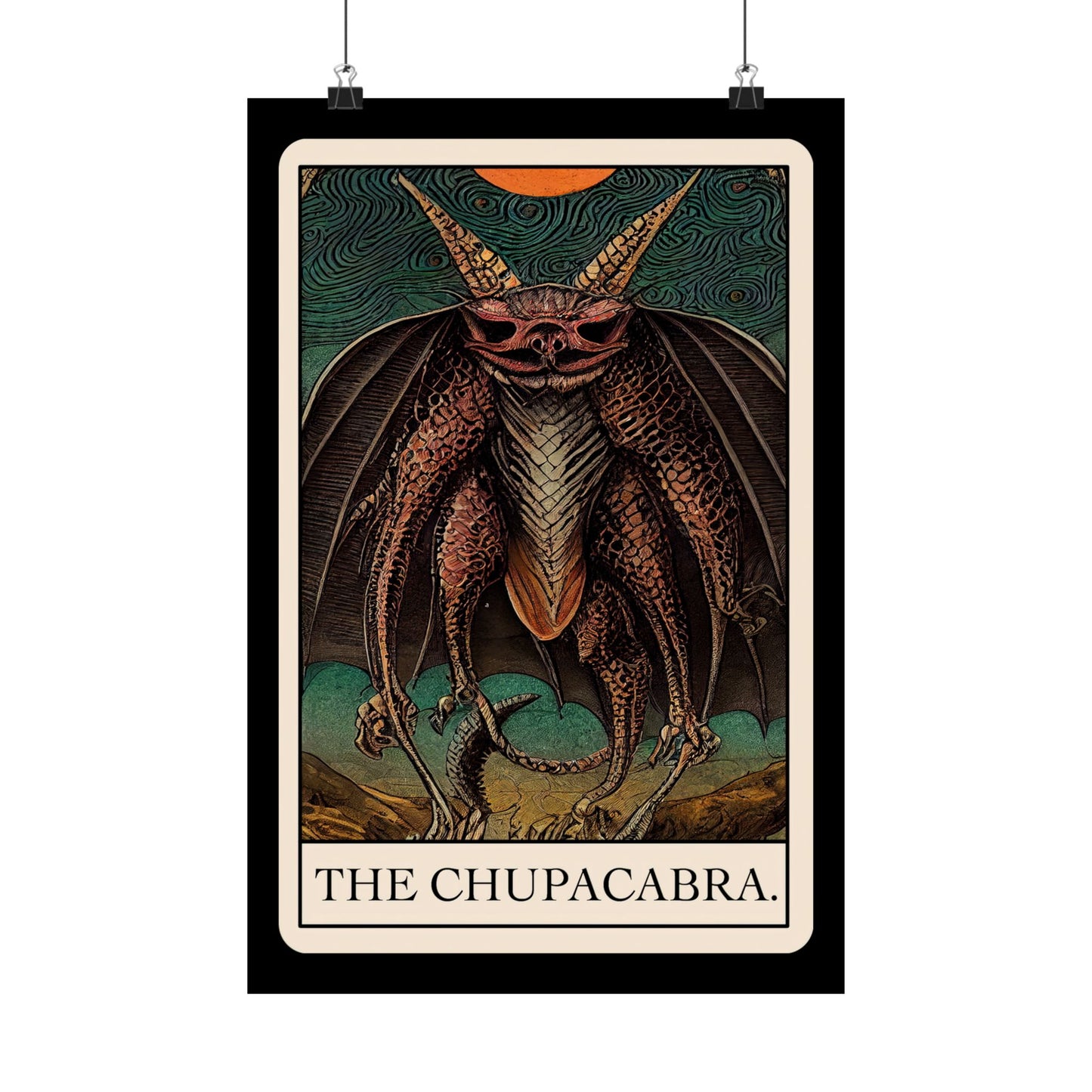 The Chupacabra Tarot Card Art Print cryptid cryptozoology Poster | Gift | Artwork | Decor | Wall Art