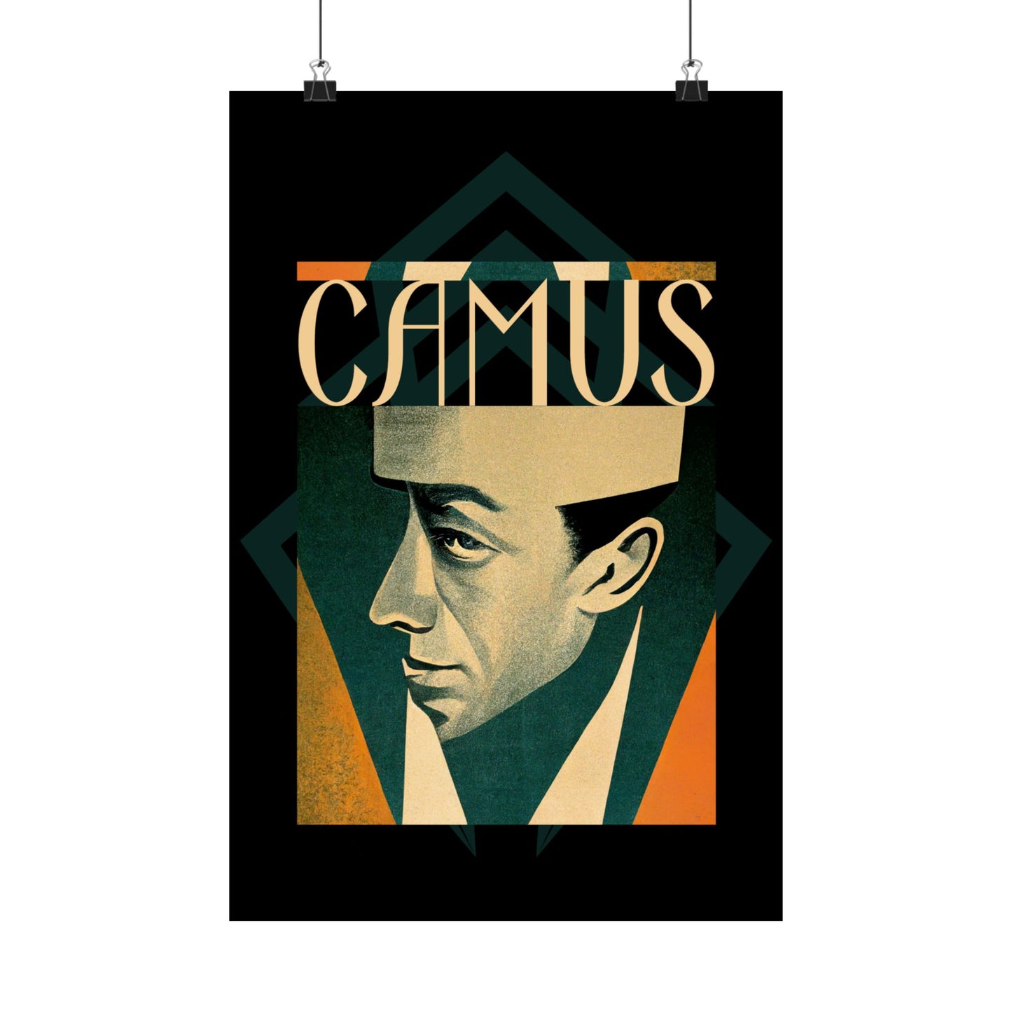 Albert Camus Art Deco Art Print gift poet artwork design decor author writer gift for author gift for writer gift for reader