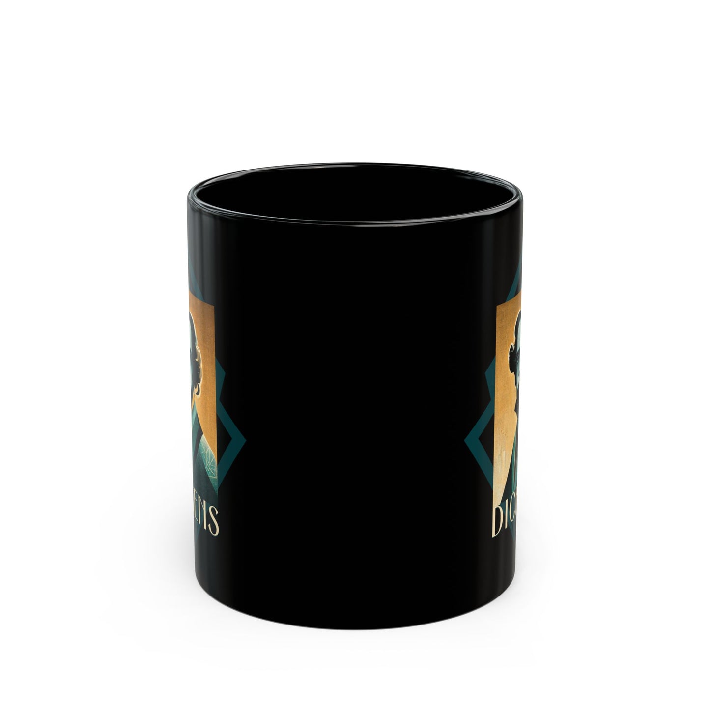 Charles Dickens art deco 11oz Black Mug coffee cup