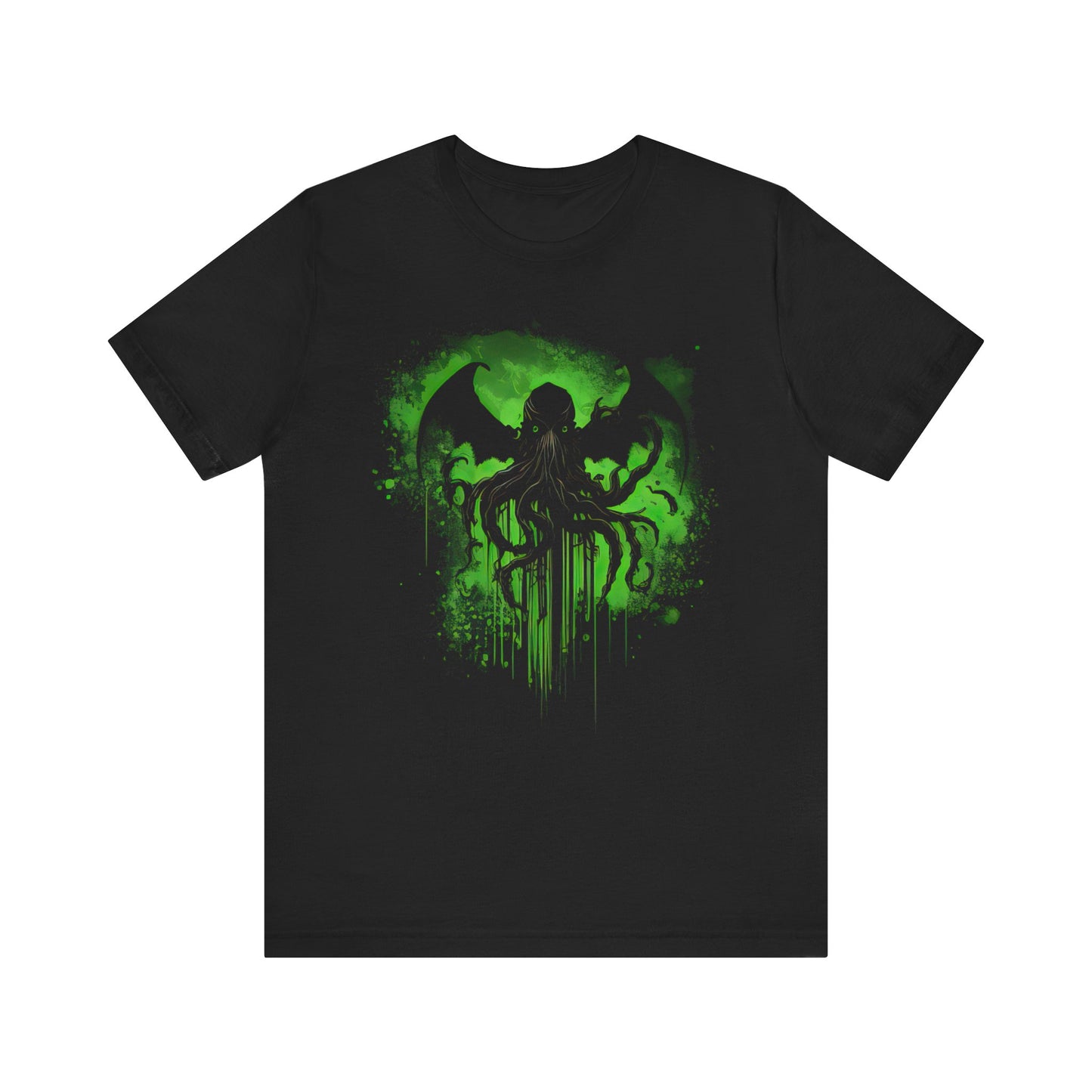 Cthulhu green splatter T-Shirt | HP Lovecraft Teeshirt | Monster Tee Shirt | Cthulhu Gift Clothing