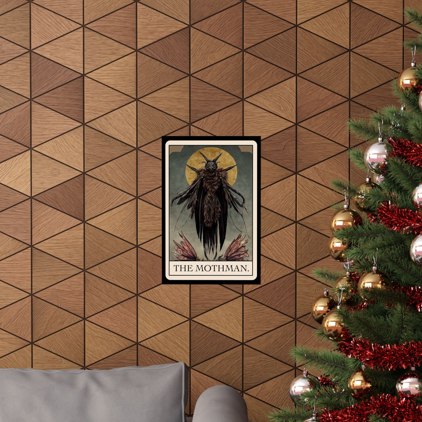 Mothman Stained Glass Art Print | Cryptid Artwork | Cult Monster Decor | Horror Gift | Cryptozoology | Cryptidcore