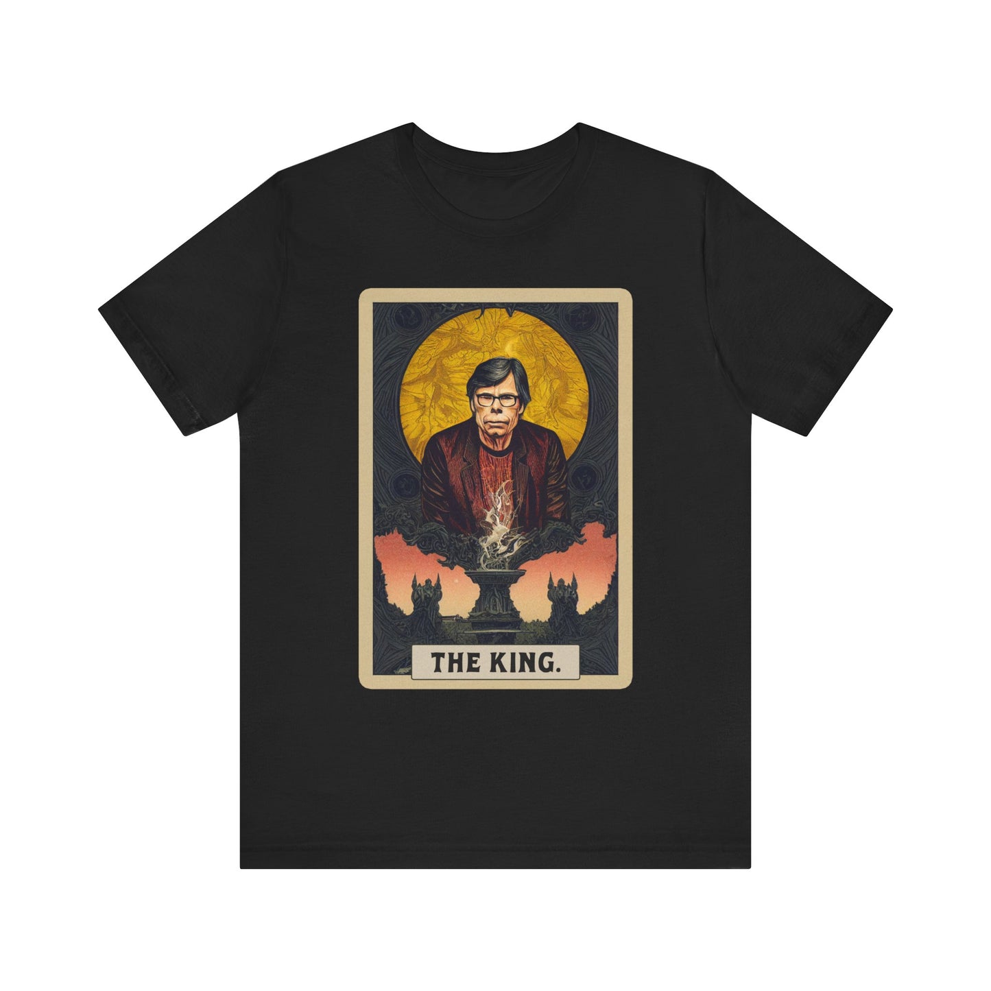 Stephen King Card T-Shirt | The King Tarot Teeshirt | Horror Tee Shirt | Author Writer Reader Gift