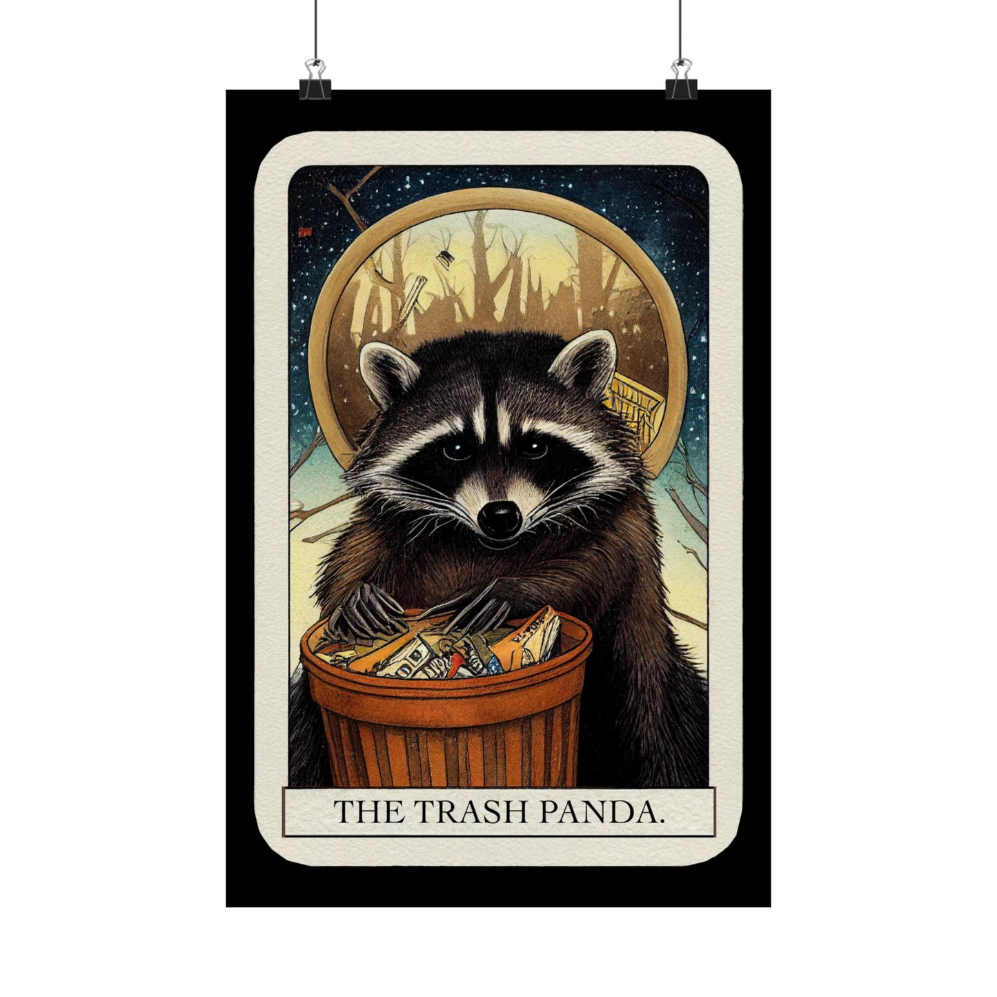 Trash Panda Tarot Card Art Print | Raccoon Poster | Tarot Card Wall Art | Trash Panda Gift