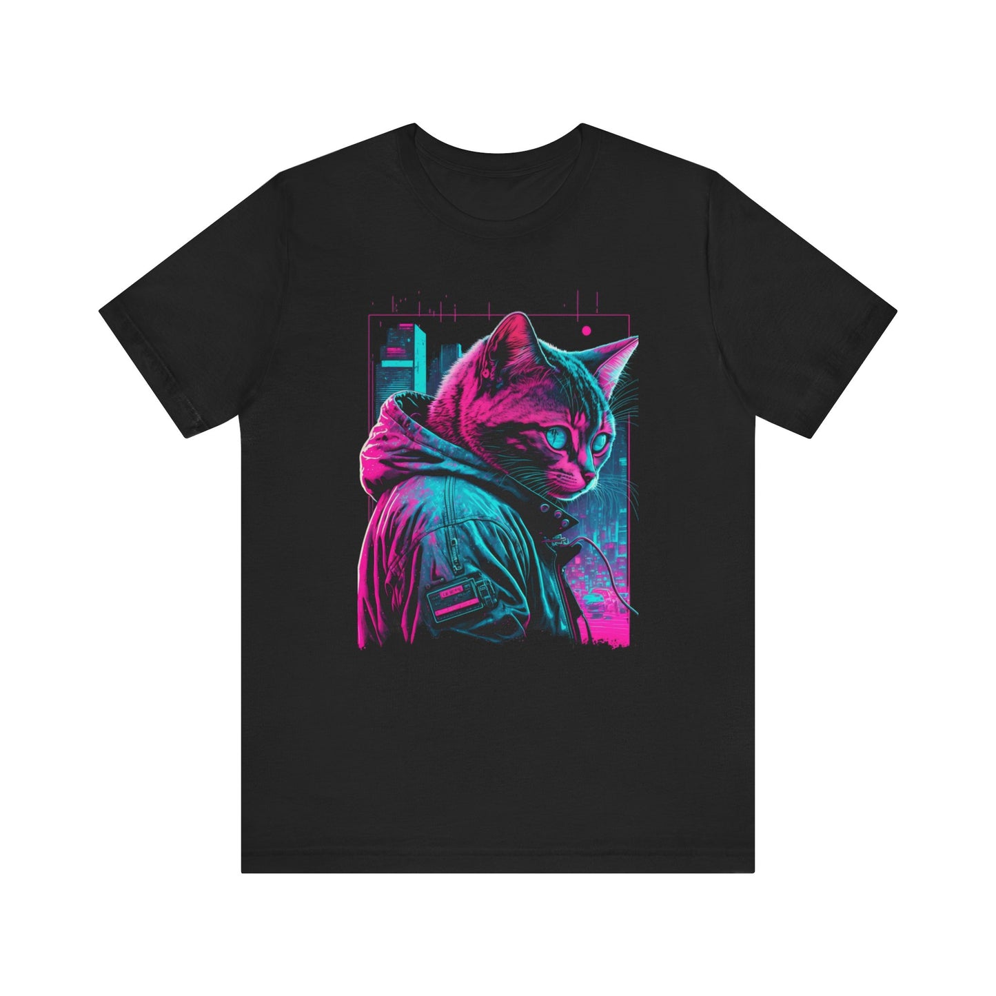 Vaporwave Cyberpunk Cat T-Shirt | Feline Teeshirt | Pastel Goth Shirt | Synthwave Gift 80s retro futuristic