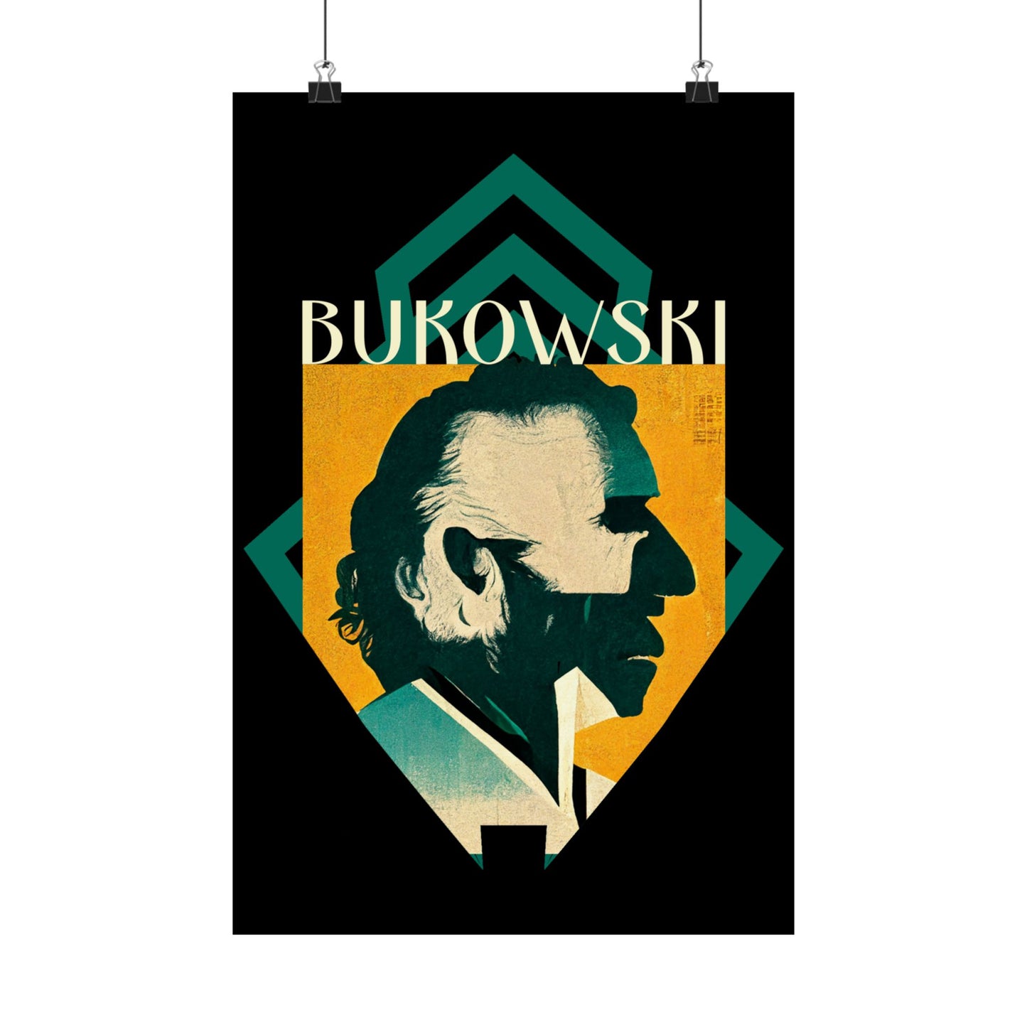 Charles Bukowski Art Deco Art Print gift poet artwork design decor author writer gift for author gift for writer gift for reader