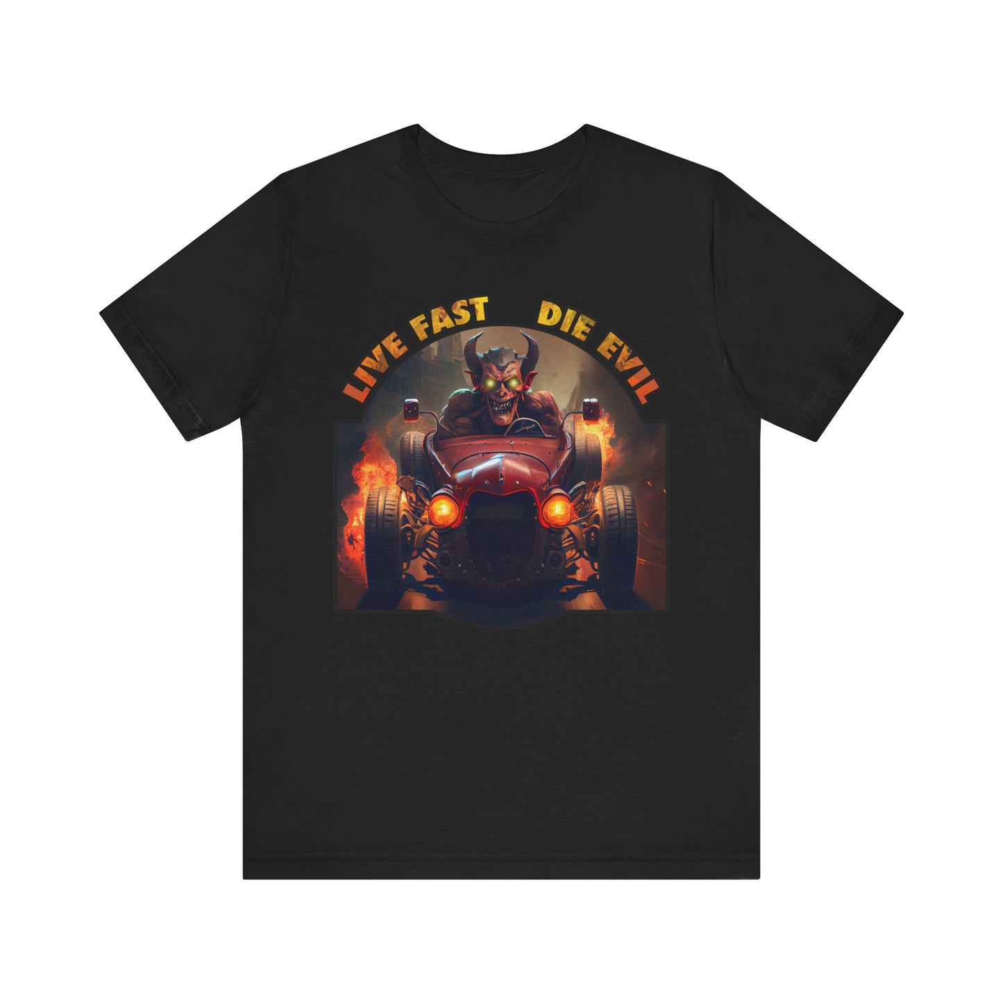 Live Fast Die Evil Devil Hotrod Shirt Tshirt | Rockabilly Tee Shirt | car culture punk Fashion Style Gift