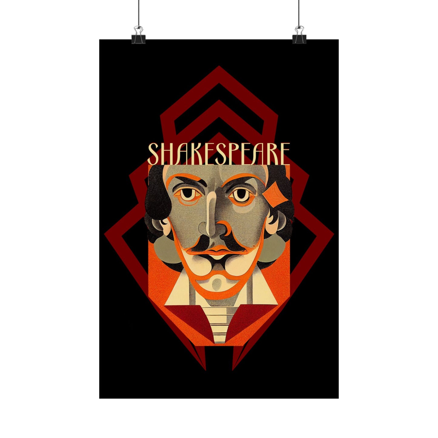 William Shakespeare Art Deco Art Print gift poet artwork design decor author writer gift for author gift for writer gift for reader