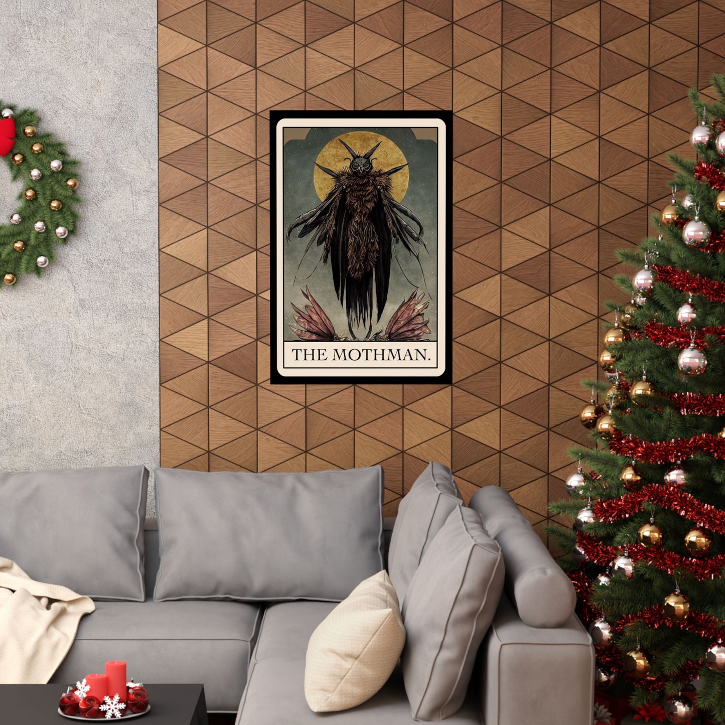 Mothman Stained Glass Art Print | Cryptid Artwork | Cult Monster Decor | Horror Gift | Cryptozoology | Cryptidcore