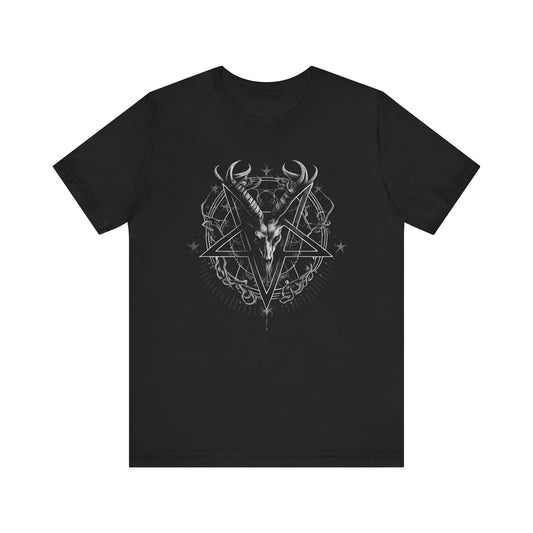 Baphomet Skull Pentagram T-Shirt | Devil Teeshirt | Goth Shirt | Satan Lucifer Gift Satanic Church of Satan Satanic Temple