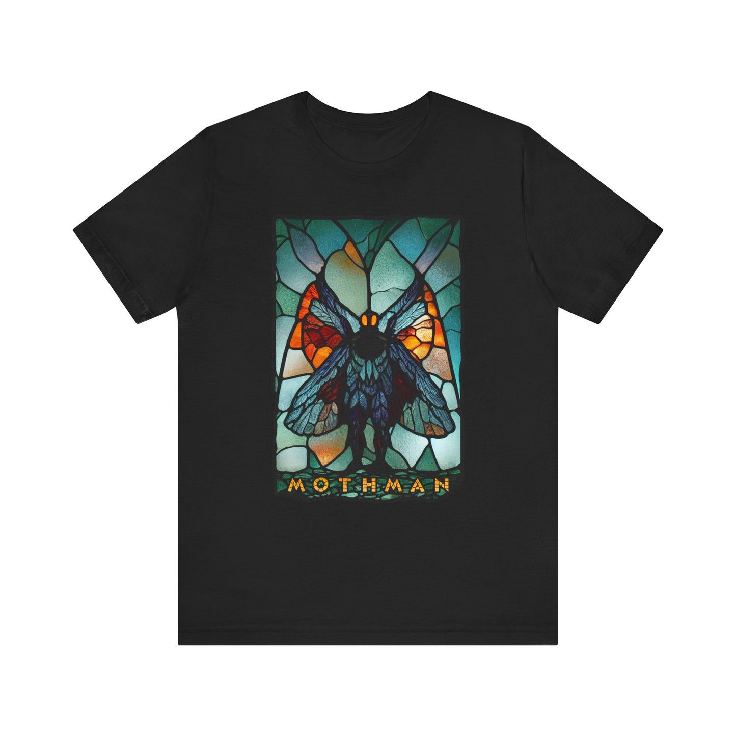 Mothman Stained Glass T-Shirt | Cryptid Teeshirt | Cult Monster Tee | Horror Gift | Cryptozoology | Cryptidcore