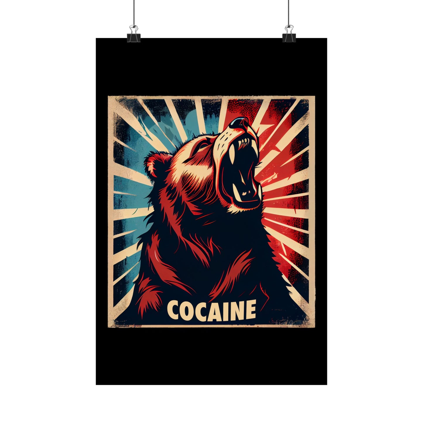 Cocaine Bear Art Print | Funny Meme  | Drug Humor | Poster | Gift | Artwork | Decor | Wall Art