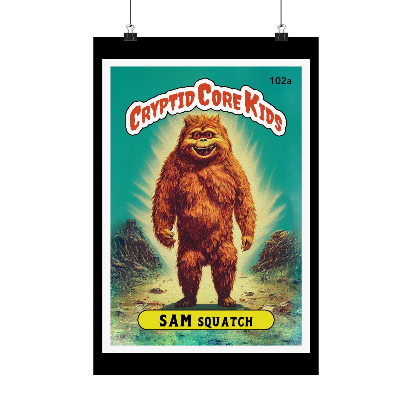 Sam Squatch Bigfoot Art Print | Sasquatch  Cryptid Core Kids  Cryptidcore  Cryptozoology  GPK Parody Garbage Pail  Poster  Gift   Wall Art