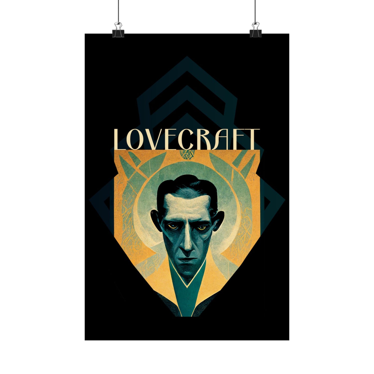 H.P. Lovecraft Art Deco Art Print gift poet artwork design decor author writer gift for author gift for writer gift teeshirt