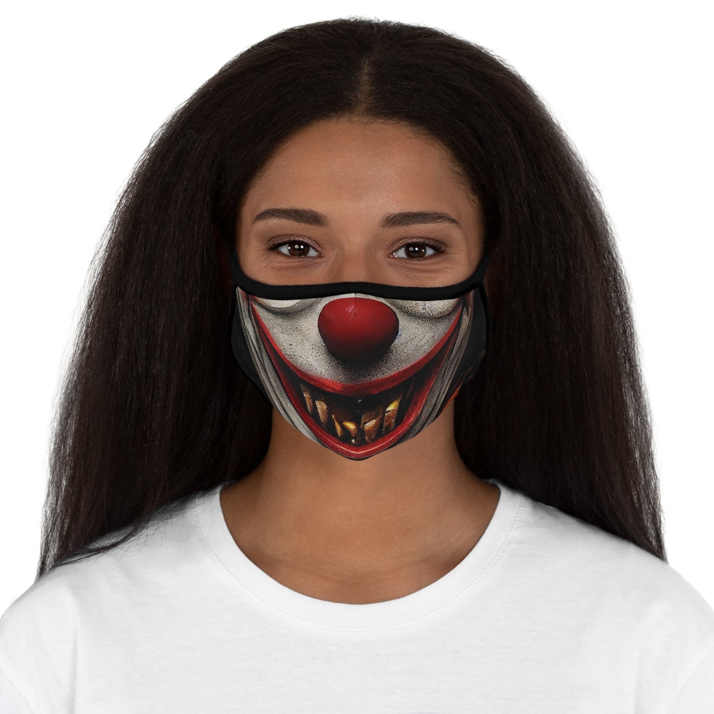 Creepy Clown Fitted Polyester Face Mask Evil Scary Clowncore