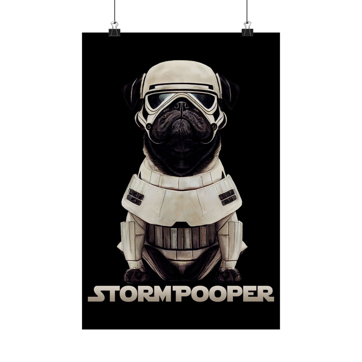 Storm Pooper Art Print | Pug Stormtrooper Parody Poster | Wall Art | Gift