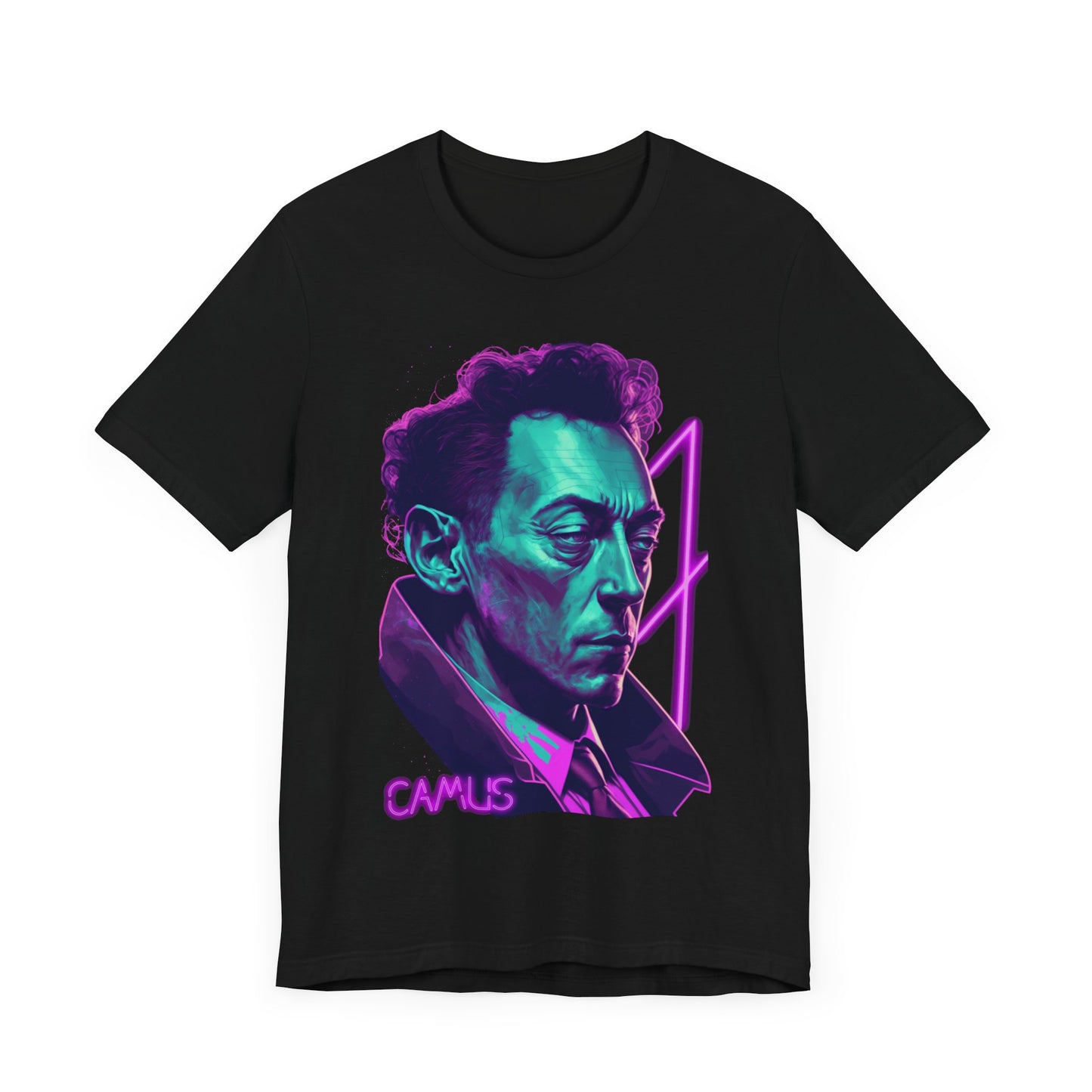 Albert Camus Vaporwave Cyberpunk T-Shirt | Writer Author Teeshirt | Pastel Goth Shirt | Synthwave Gift 80s retro futuristic Sci Fi Reader