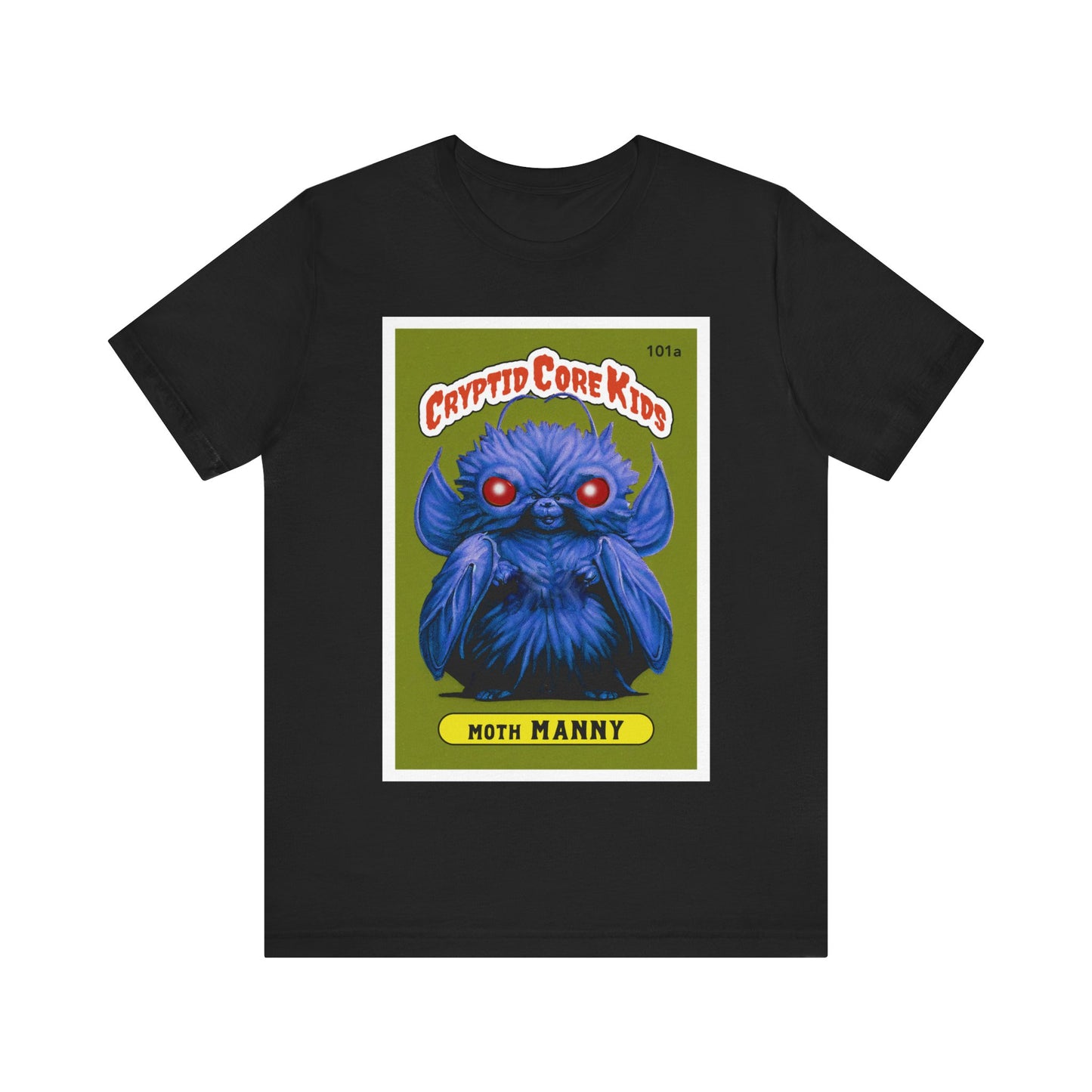 Moth Manny Trading Card T-Shirt | Moth Man Teeshirt | Cryptid Core Kids Tee Shirt | Cryptidcore Gift Cryptozoology | GPK Parody Garbage Pail