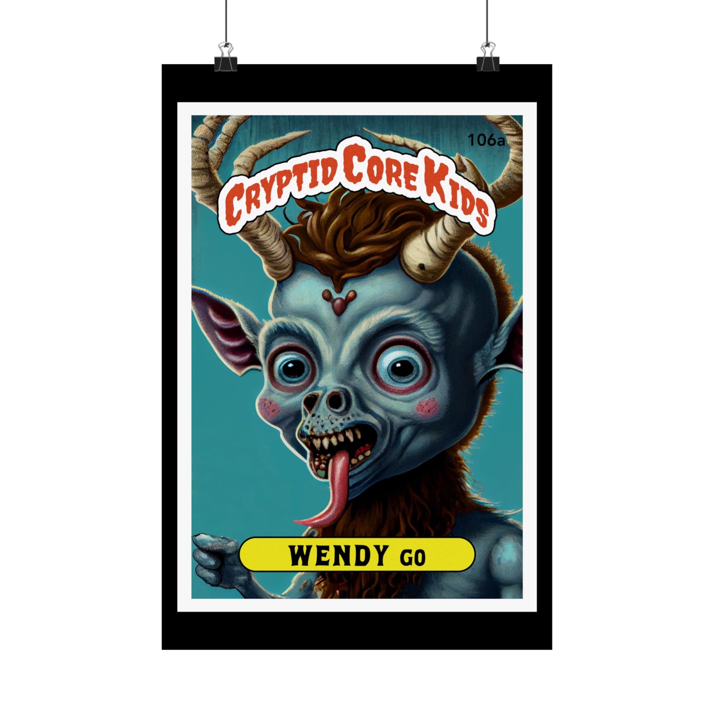 Wendigo Trading Card Art Print Wendy Go   Cryptid Core Kids  |Cryptidcore Cryptozoology  GPK Parody  Poster  Gift  Artwork  Decor  Wall Art