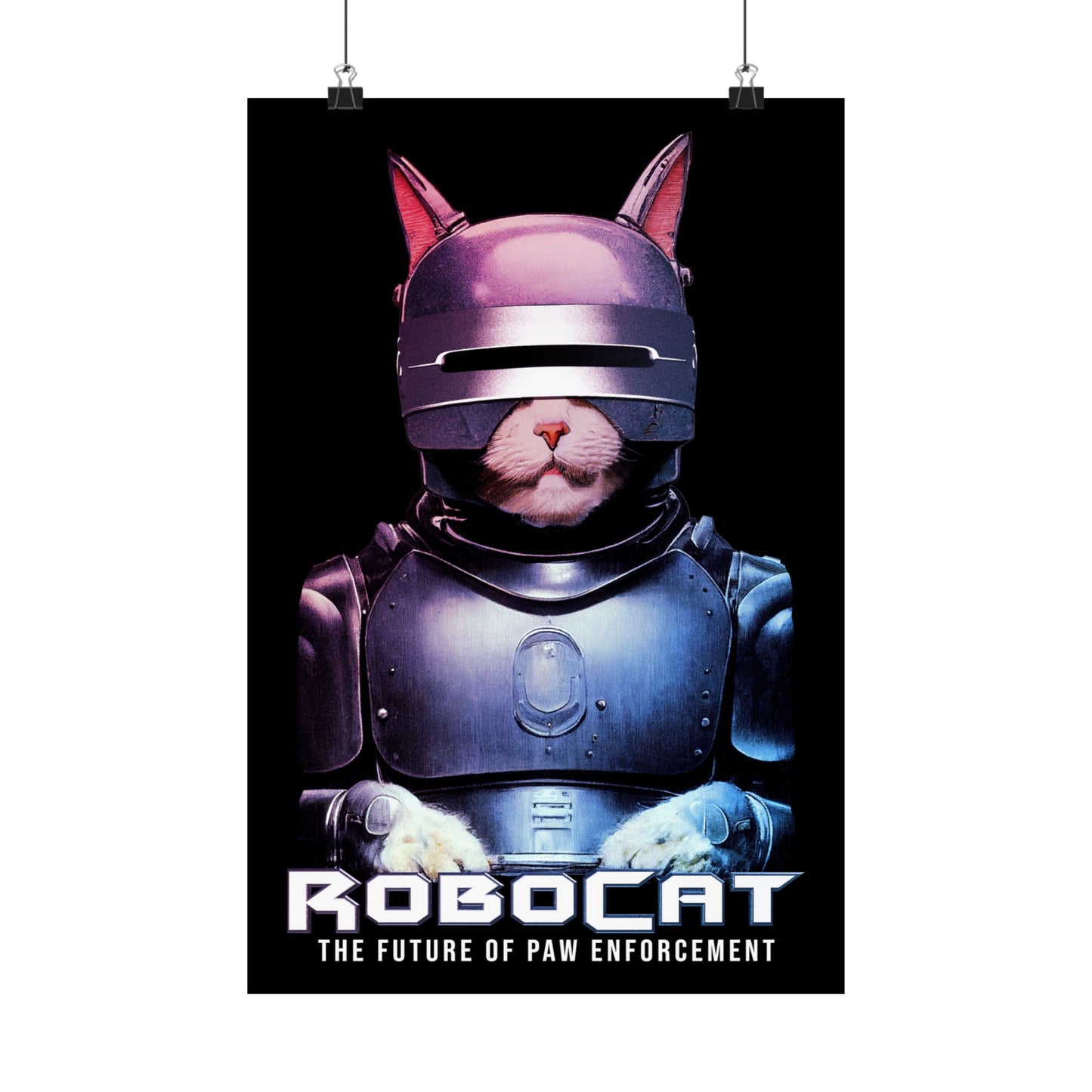 RoboCat Art Print | RoboCop Parody Poster | Wall Art Gift Decor Design Funny Cat