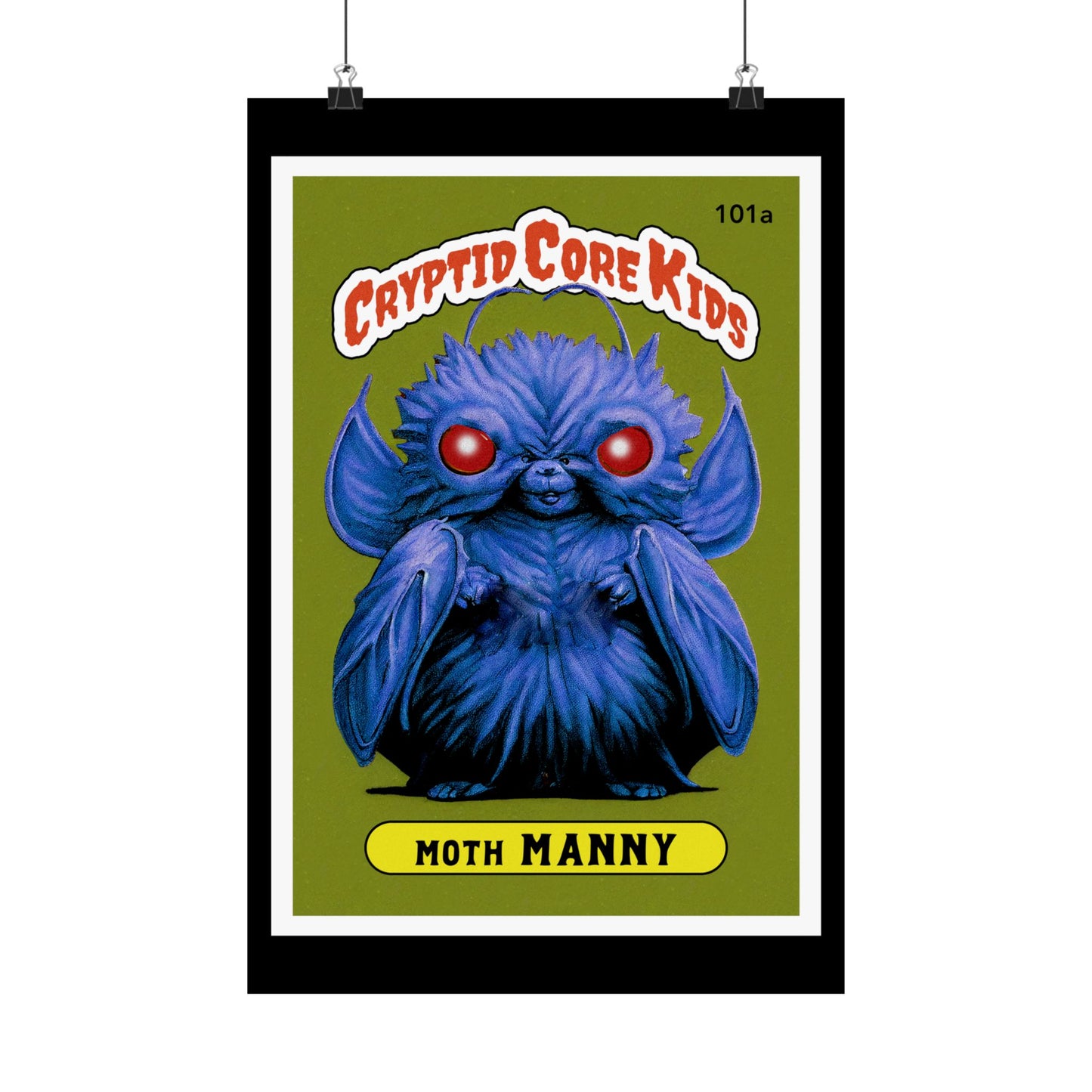 Moth Manny Trading Card Art Print | Moth Man  Cryptid Core Kids   Cryptidcore Cryptozoology  GPK Parody Garbage Pail  Poster  Gift  Wall Art