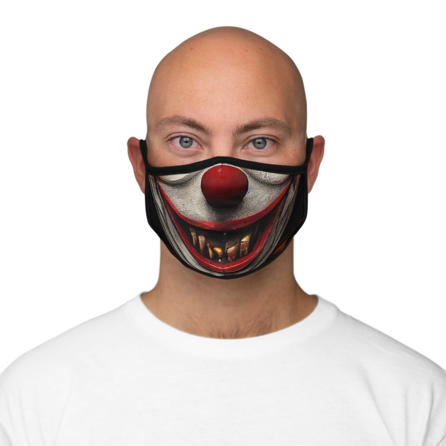 Creepy Clown Fitted Polyester Face Mask Evil Scary Clowncore