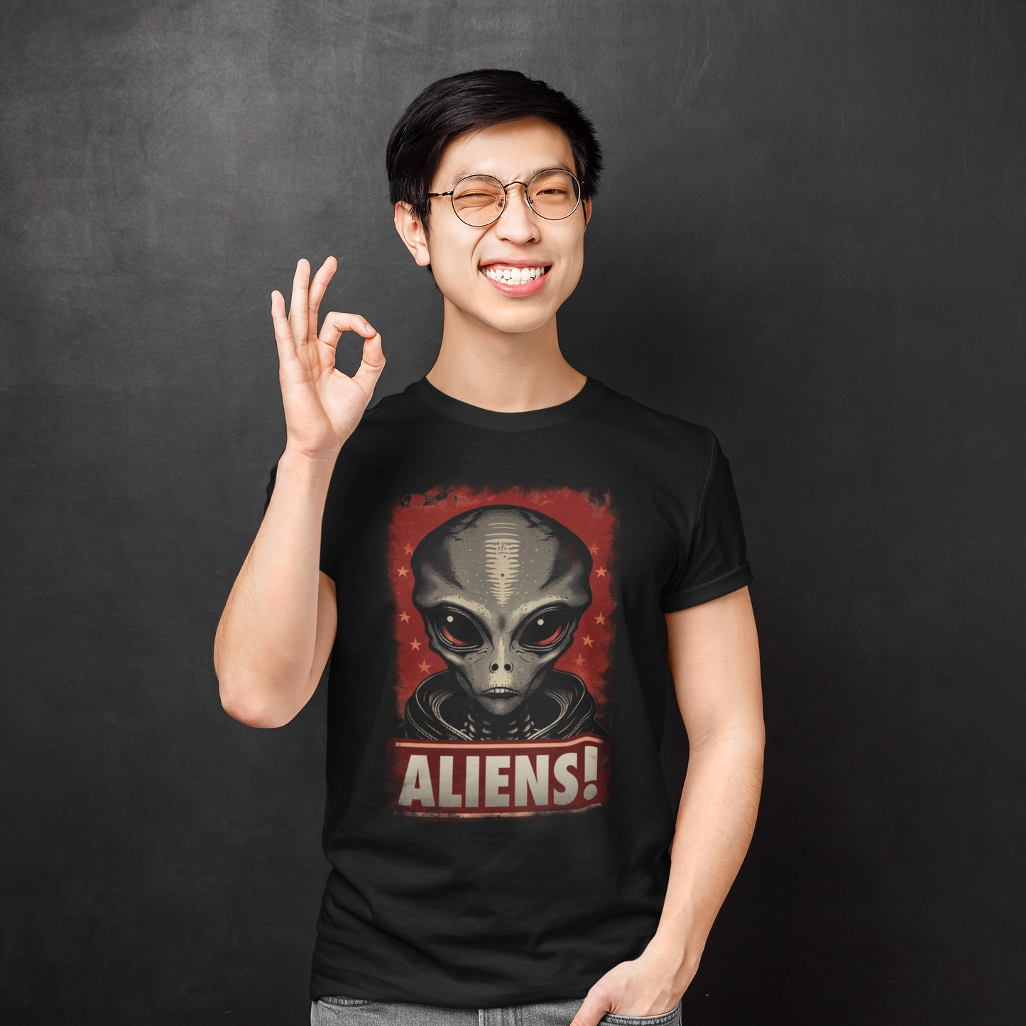 Aliens! T-Shirt | Grey Alien Teeshirt | ET UFO UAP Tee Shirt | Cryptidcore Gift Cryptozoology Clothing