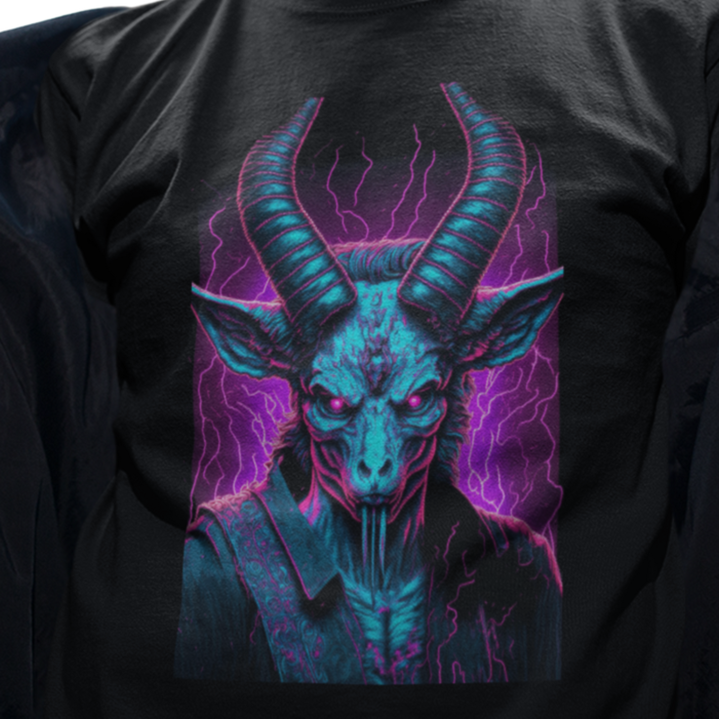 Vaporwave Cyberpunk Baphomet T-Shirt | Devil Teeshirt | Pastel Goth Shirt | Synthwave Gift 80s retro futuristic Satan Lucifer