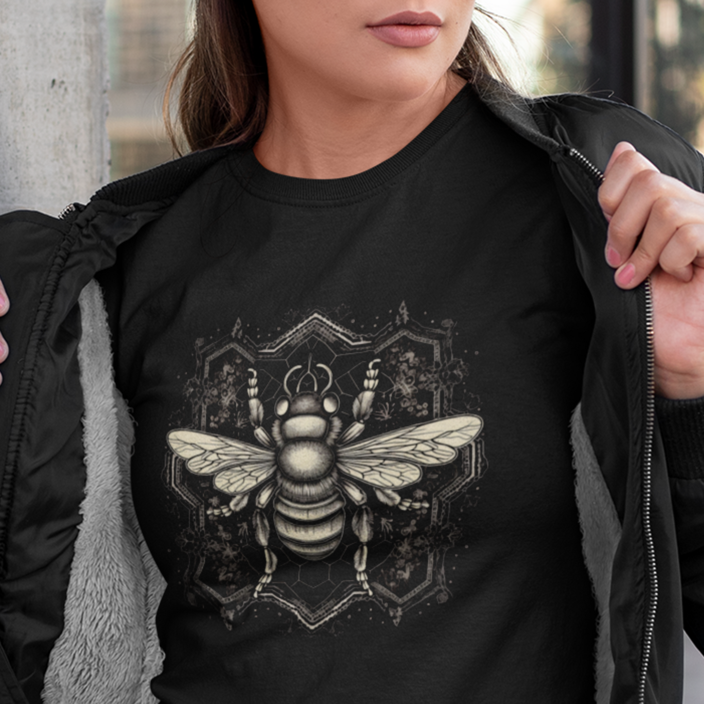 Bee Design T-Shirt | Insect Teeshirt | Goth Shirt | Pagan Clothing | Witch Occult Gift | Vintage Style Fashion