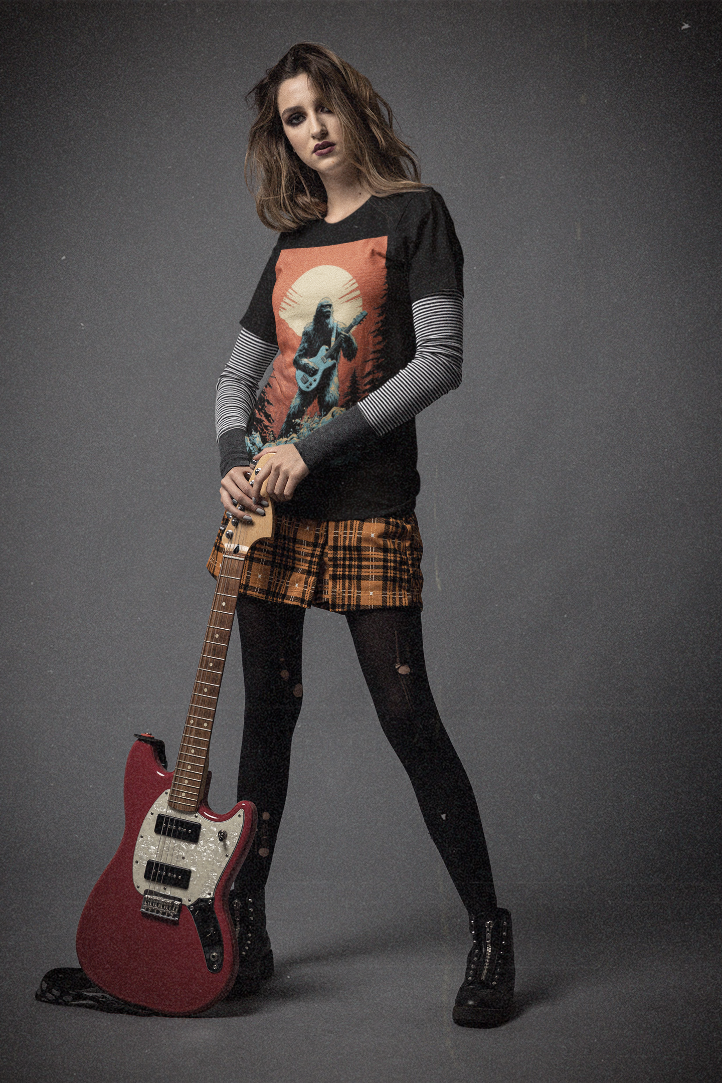 Guitar Playing Bigfoot T-Shirt | Sasquatch Teeshirt | Cryptid Tee | Cryptozoology Gift | Guitarist Shirt | Musician