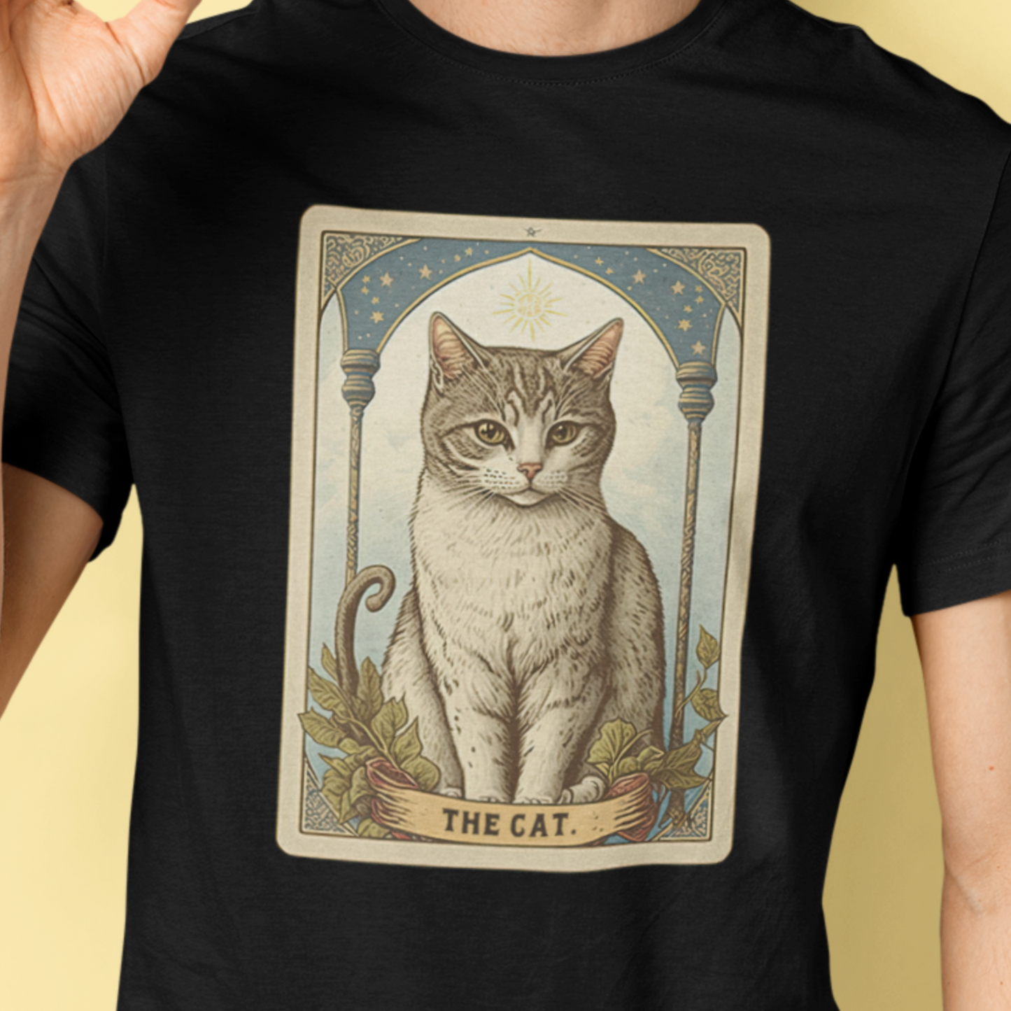 Cat Tarot Card T-Shirt | Cat Lover Teeshirt | Goth Shirt | Feline Pet Animal