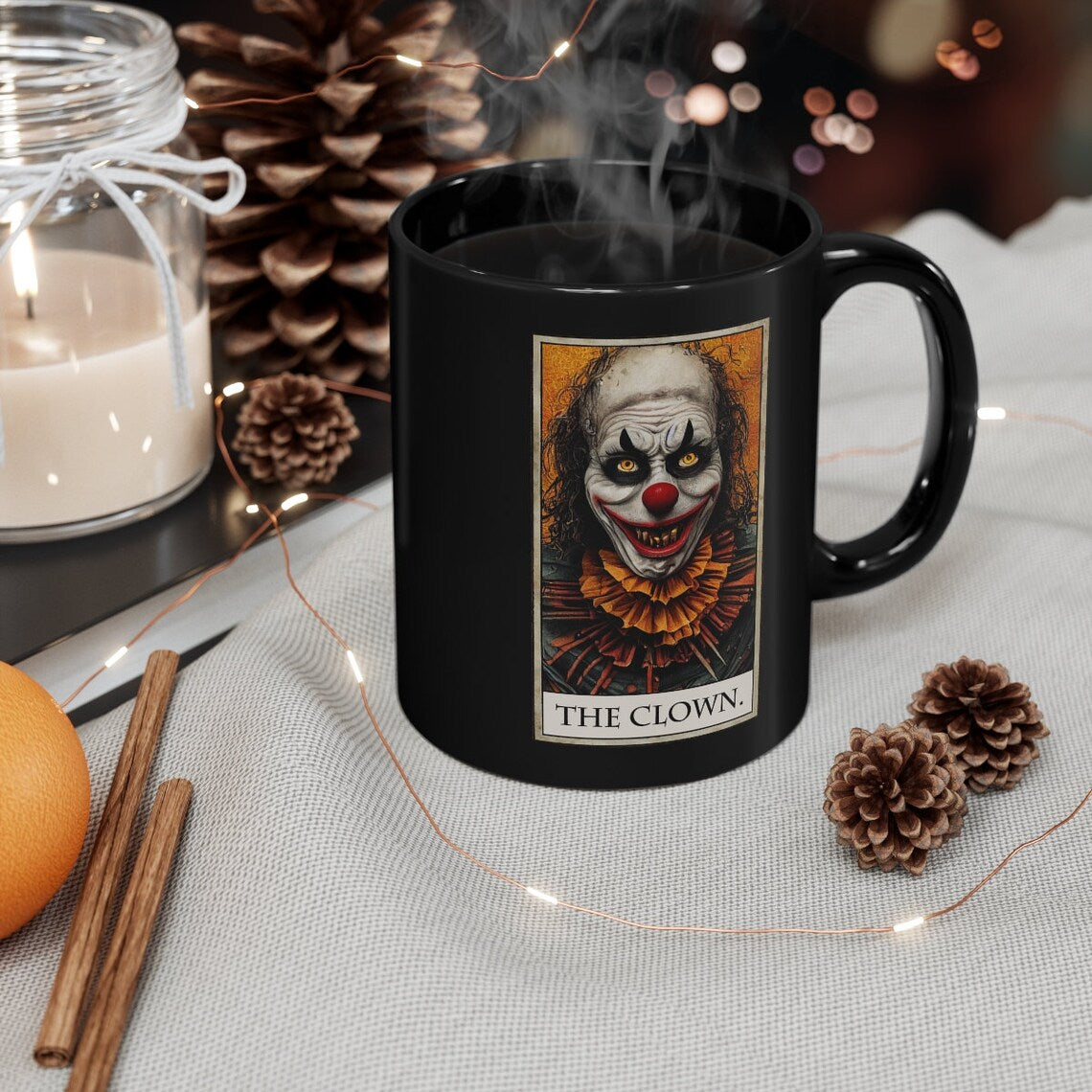 Clown Tarot Card 11oz Black Mug