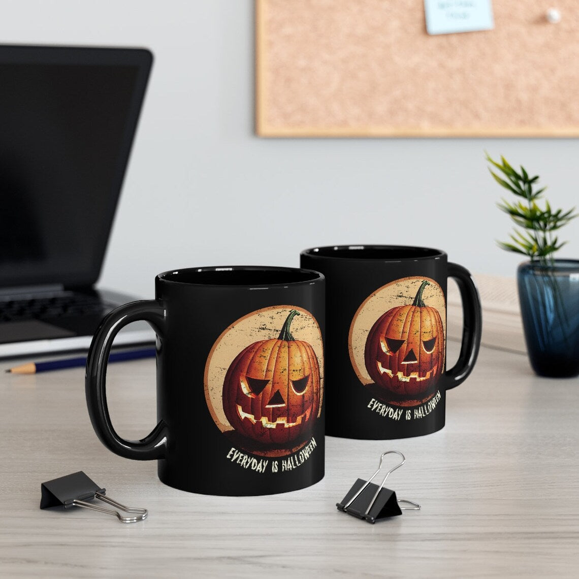 Every Day is Halloween Jackolantern pumpkin 11oz Black Mug coffee cup