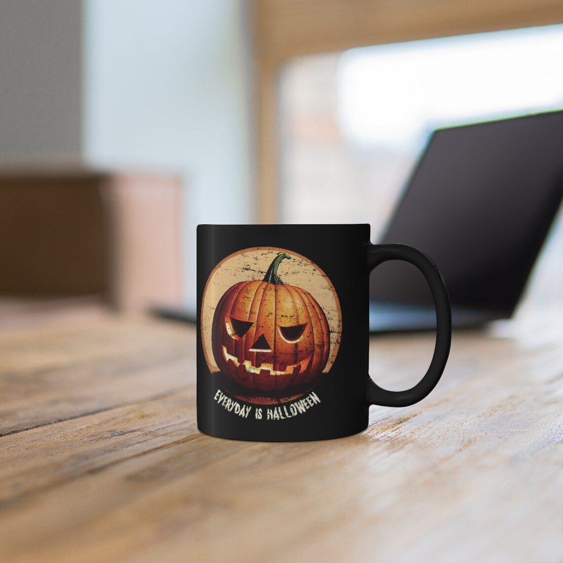 Every Day is Halloween Jackolantern pumpkin 11oz Black Mug coffee cup